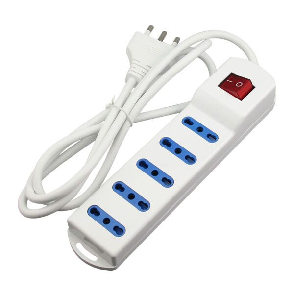 Alargador Zapatilla Con Switch 5 Posiciones 5 Metros Blanco - Imagen 1