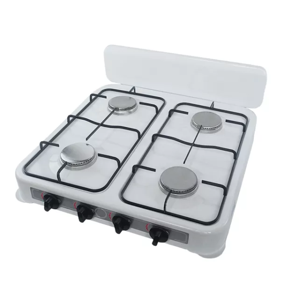 Encimera Cocina Con Tapa 4 Quemadores Gas Blanca - Imagen 3