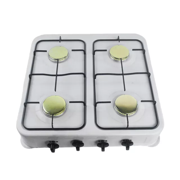 Encimera Cocina Con Tapa 4 Quemadores Gas Blanca - Imagen 2
