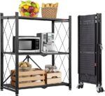 Estante Metálico Plegable con Ruedas Multiuso