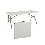 Mesa Plegable Tipo Maleta 152 cm Blanca - Imagen 3