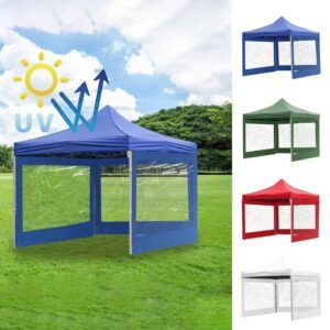 Toldo Plegable 3x3 m UV Con Paredes Transparente