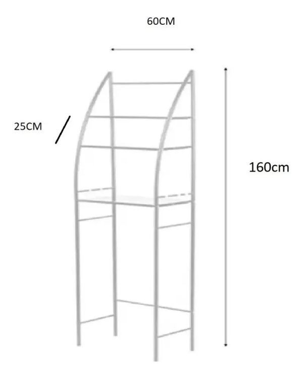 Organizador Estante De Lavadora Baño Rack 3 Niveles Color Blanco - Imagen 4